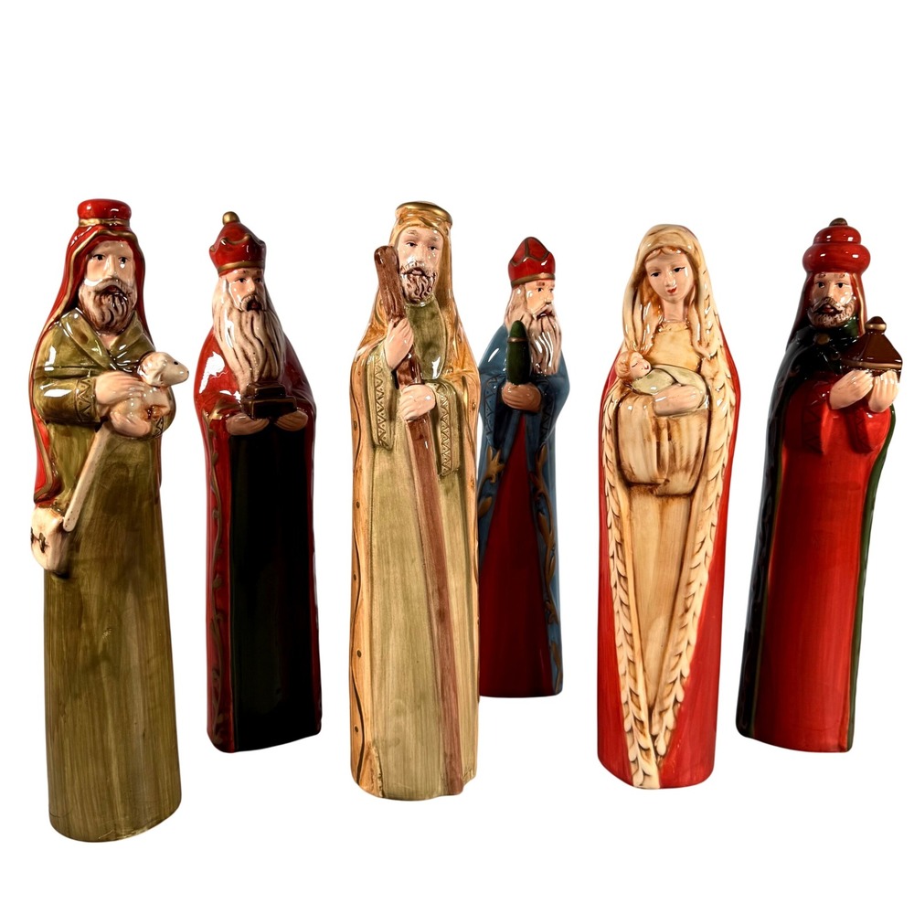 Transpac TII Collections Large Nativity Set 6pc Ceramic Figurines 18" Multi